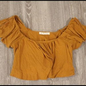 Free people short sleeve cropped shirt